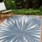 World Rug Gallery Tropical Leaves Nature Inspired Indoor/Outdoor Area Rug 5' x 7' Blue 4030BLUE5X7 - alternate 1